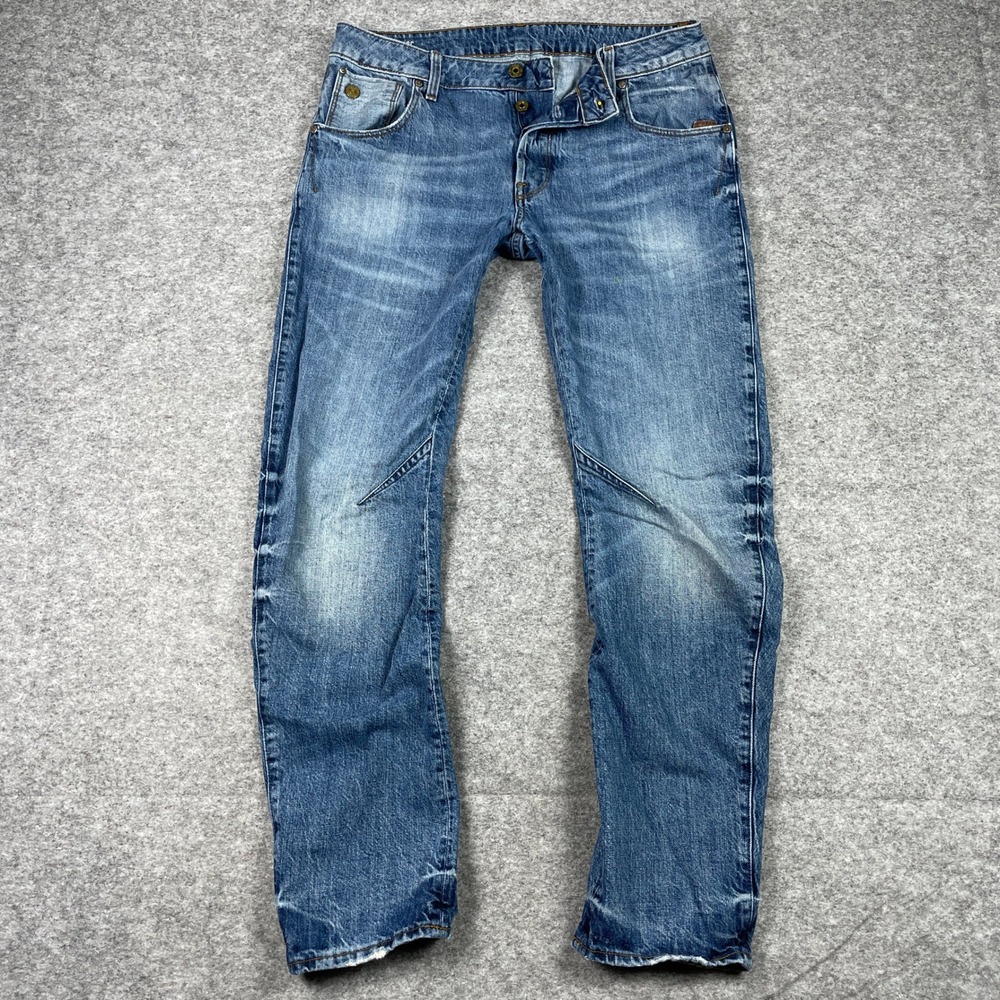 G-Star RAW Jeans Mens 33x32 (Fits 33x30) Blue Arc 3D Slim Tapered Denim Pants